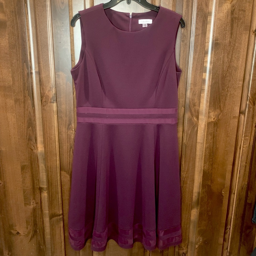 Calvin Klein Flare Illusion-Trim Dress
